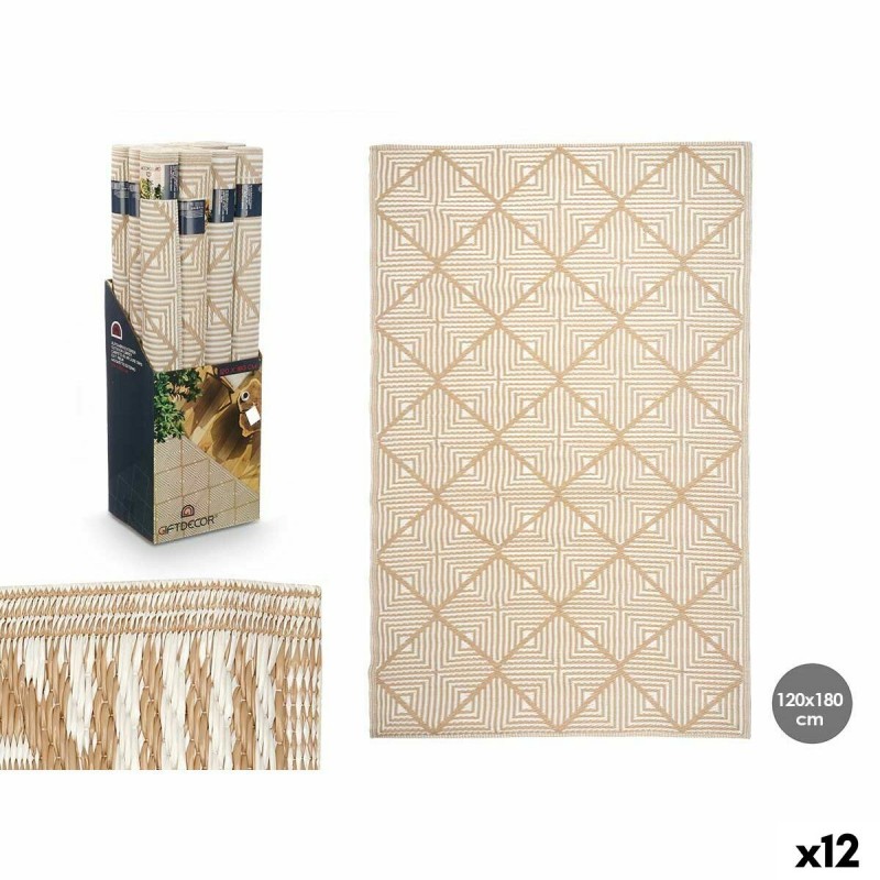 Tappeto GiftDecor EXAG-1005 Bianco Beige polipropilene 120 x 180 cm (12 Unità)