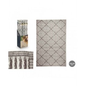 Tappeto GiftDecor EXAG-1006 Bianco Grigio polipropilene 120 x 180 cm (12 Unità)