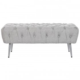 Panca Home ESPRIT Grigio Argentato Poliestere Metallo 103 x 46 x 42 cm