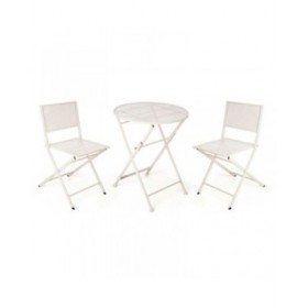 Tavolo con 2 sedie Ibergarden HS23377/78 Bianco