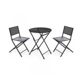 Tavolo con 2 sedie Ibergarden HS23377/78 Nero