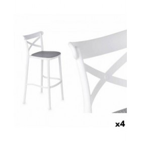 Sgabello PC-175B Bianco Grigio polipropilene Rattan 41 x 103 x 52,5 cm (4 Unità)