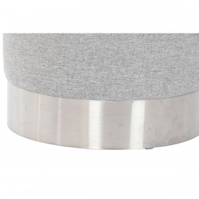 Poggiapiedi Home ESPRIT Grigio Argentato 35 x 35 x 42 cm
