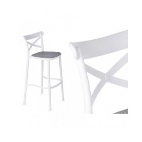 Sgabello PC-175B Bianco Grigio polipropilene Rattan 41 x 103 x 52,5 cm (4 Unità)