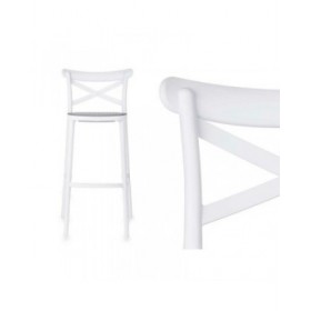 Sgabello PC-175B Bianco Grigio polipropilene Rattan 41 x 103 x 52,5 cm (4 Unità)