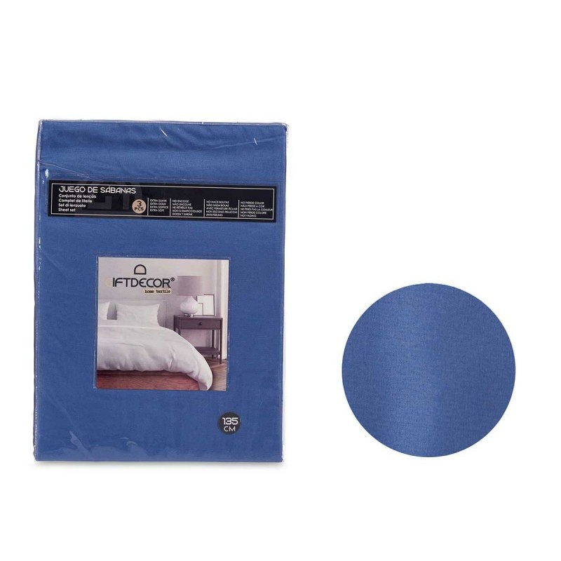 Set di Lenzuola Azzurro Ala francese 3 Pezzi