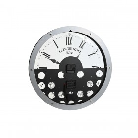 Orologio da Parete Home ESPRIT Nero Argentato Metallo Cristallo Ingranaggi 52 x 8,5 x 52 cm