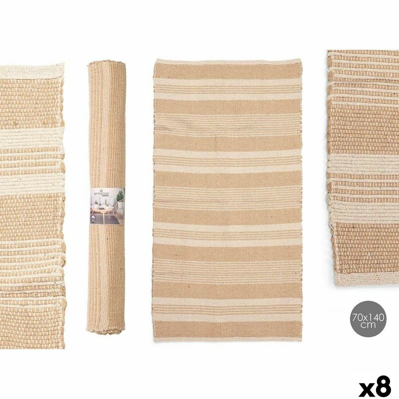 Tappeto NO.01 Bianco Marrone 70 x 140 cm (8 Unità)
