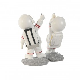 Statua Decorativa Home ESPRIT Bianco Dorato Astronauta 10,5 x 10,5 x 25 cm (4 Unità)