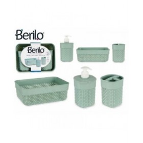 Set da Bagno Berilo PP-107-3 Verde Plastica (12 Unità)
