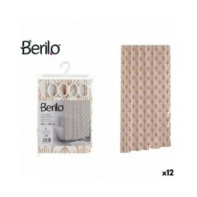 Tenda da Doccia Berilo Art Nouveau Bianco Bronce Plastica 180 x 180 x 0,008 cm (12 Unità)