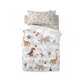 Set di copripiumino HappyFriday Moshi Moshi Dino Family Multicolore Culla Neonato 2 Pezzi