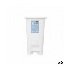 Cestino a pedale ABK-142 2 Bianco Plastica 25 L (6 Unità)