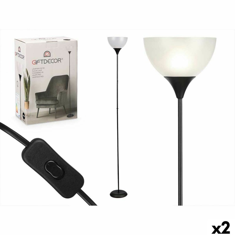 Lampada da Terra CE13581-3(132) Bianco Nero 60 W 220-240 V 22 x 185 x 22 cm (2 Unità)