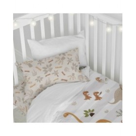 Set di copripiumino HappyFriday Moshi Moshi Dino Family Multicolore Culla Neonato 2 Pezzi