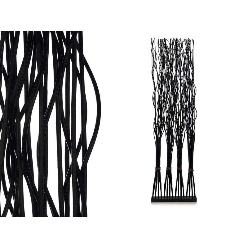 Paravento MJ84091-N Nero Legno di salice 50 x 182 x 13 cm 4 Corpetti
