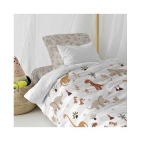 Set di copripiumino HappyFriday Moshi Moshi Dino Family Multicolore Singolo 2 Pezzi