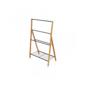 Portasciugamani da Terra Kipit B7816 Nero Metallo Bambù 60 x 90 x 37 cm 4 Unità