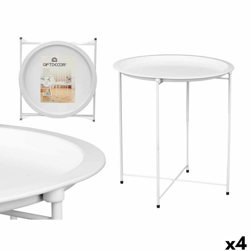 Tavolo Aggiuntivo Pieghevole WR4405.1 Bianco 46,8 x 50,2 x 46,8 cm (4 Unità)