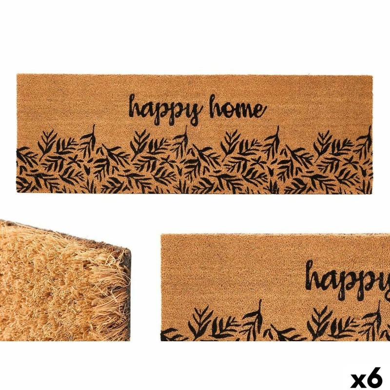 Zerbino Happy home Naturale PVC Fibra di cocco 120 x 1 x 40 cm (6 Unità)