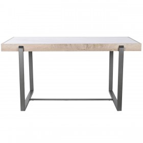 Tavolo da Pranzo Home ESPRIT Bianco Grigio Naturale Metallo 150 x 85 x 75 cm