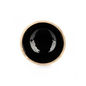 Ciotola MALI-701 B Nero Smalto Legno di mango 24,3 x 10,5 x 24,3 cm (6 Unità)