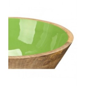 Ciotola MALI-701 G Verde Smalto Legno di mango 24,3 x 10,5 x 24,3 cm (6 Unità)