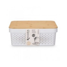 Scatola Multiuso Kinvara CH52980 (27) Bianco Marrone Bambù polipropilene 35,7 x 14 x 26,2 cm (6 Unità)