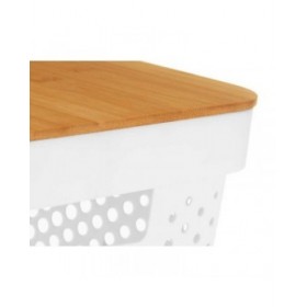 Scatola Multiuso Kinvara CH52980 (27) Bianco Marrone Bambù polipropilene 35,7 x 14 x 26,2 cm (6 Unità)
