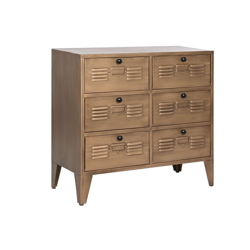 Cassettiera Home ESPRIT Dorato Metallo Loft 78 x 34 x 70 cm