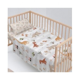 Set di Lenzuola HappyFriday Moshi Moshi Dino family  Multicolore Culla Neonato 2 Pezzi