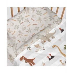 Set di Lenzuola HappyFriday Moshi Moshi Dino family  Multicolore Culla Neonato 2 Pezzi