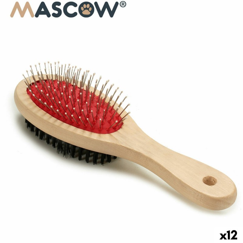 Spazzola per Cani Mascow AR1807082 Marrone Nero Rosso 7 x 22,5 x 5 cm (12 Unità)
