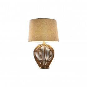 Lampada da tavolo Home ESPRIT Marrone Beige Dorato Naturale 50 W 220 V 43 x 43 x 67 cm