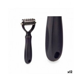 Pettine a Rastrello per Cani Mascow 333 Nero Silicone 6,5 x 17 x 3 cm 12 Unità