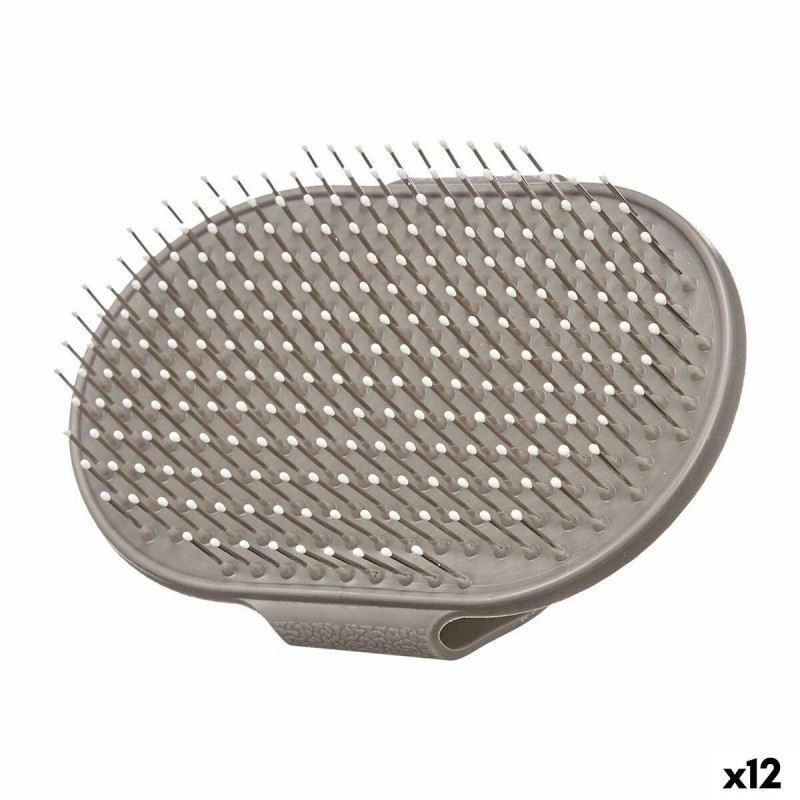 Spazzola per Cani Mascow 335 Grigio 13 x 3,5 x 10 cm (12 Unità)