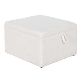 Panca Home ESPRIT Bianco Poliestere Legno MDF 60 x 60 x 36 cm
