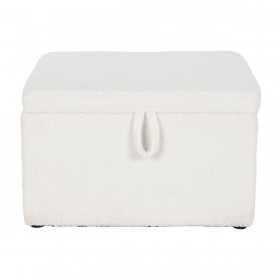 Panca Home ESPRIT Bianco Poliestere Legno MDF 60 x 60 x 36 cm