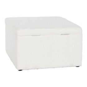 Panca Home ESPRIT Bianco Poliestere Legno MDF 60 x 60 x 36 cm