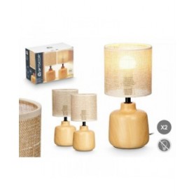 Lampada da tavolo Marrone 60 W 2 Unità