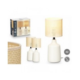 Lampada da tavolo Bianco 60 W 2 Unità