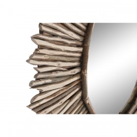 Specchio da parete Home ESPRIT Naturale Specchio Tronchi Tropicale 90 x 8 x 90 cm