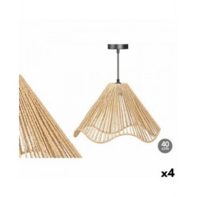 Lampadario 23B545C Nero Naturale Metallo Carta Plastica 40 W 40 x 25 x 40 cm (4 Unità)