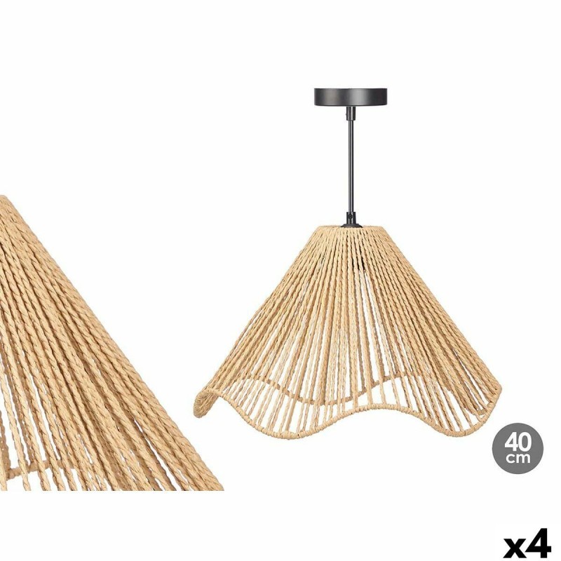Lampadario 23B545C Nero Naturale Metallo Carta Plastica 40 W 40 x 25 x 40 cm (4 Unità)