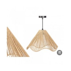 Lampadario 23B545C Nero Naturale Metallo Carta Plastica 40 W 40 x 25 x 40 cm (4 Unità)