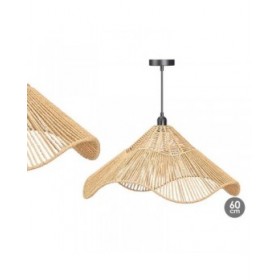 Lampadario 23B546 Nero Naturale Metallo Carta 40 W 59 x 27 x 59 cm (4 Unità)