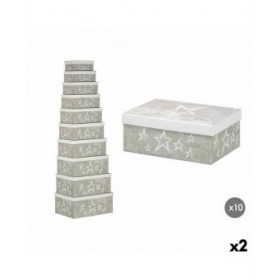 Scatola Decorativa Pincello 63 Bianco Grigio Cartone (2 Unità)