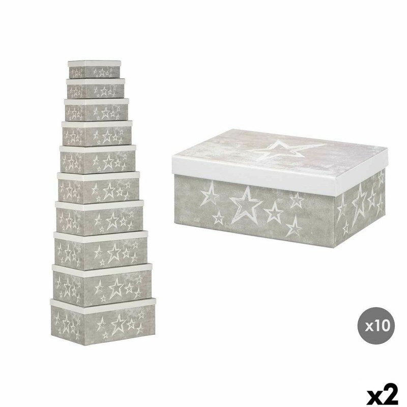 Scatola Decorativa Pincello 63 Bianco Grigio Cartone (2 Unità)
