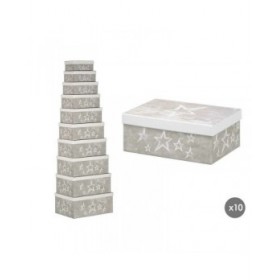 Scatola Decorativa Pincello 63 Bianco Grigio Cartone (2 Unità)