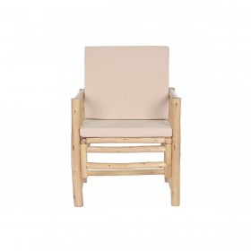 Poltrona Home ESPRIT Bianco Beige Naturale Cotone 61 x 50 x 90 cm